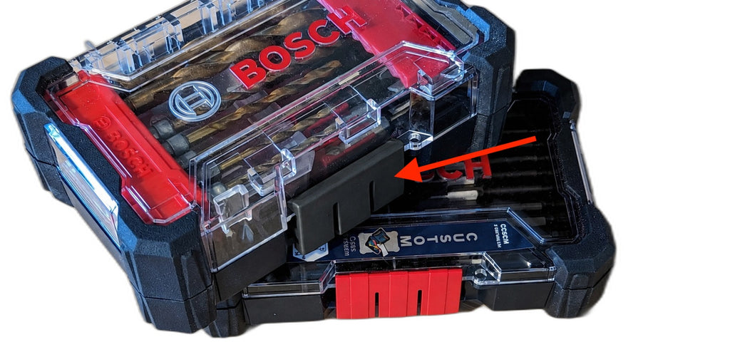 Bosch Custom Case Pick-and-Click Bit Storage Box Latch Replacement Black PETG