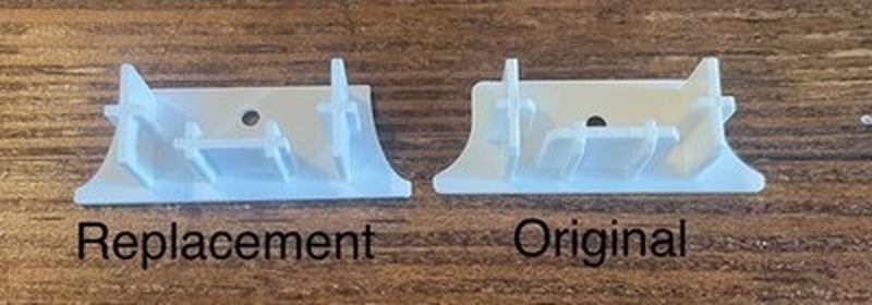 3D Printed Levolor Blind Bottom Rail End Cap Style C White Black