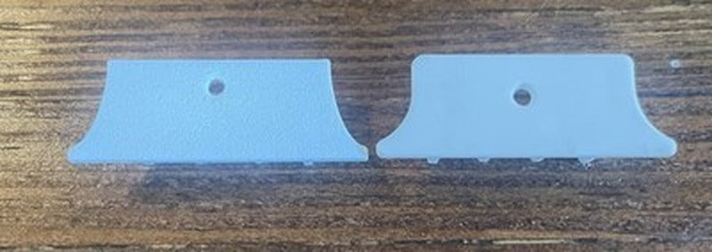 3D Printed Levolor Blind Bottom Rail End Cap Style C White Black